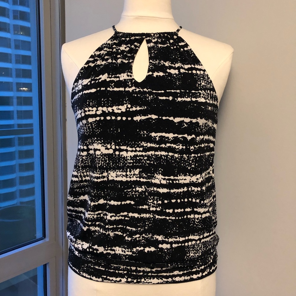 Black and white Ann Taylor halter top